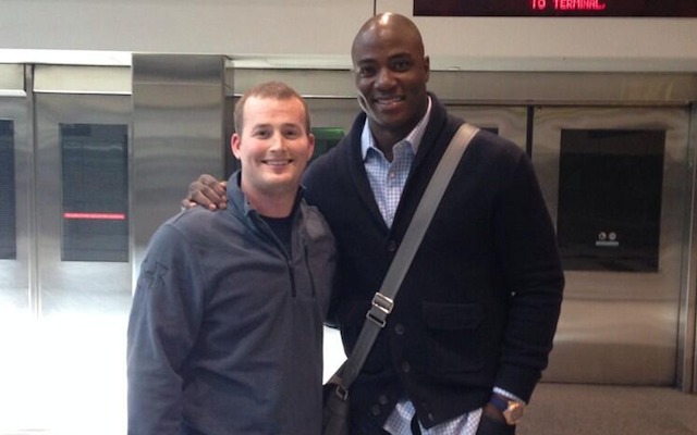 DeMarcus Ware at the Denver airport on Wednesday. (Twitter/@Joshua_Conley)