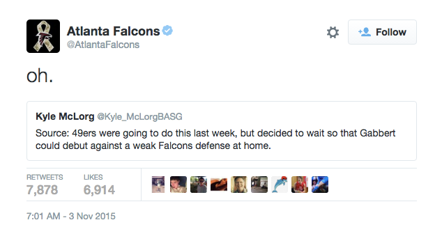 Falcons insulted by report on Kap's benching