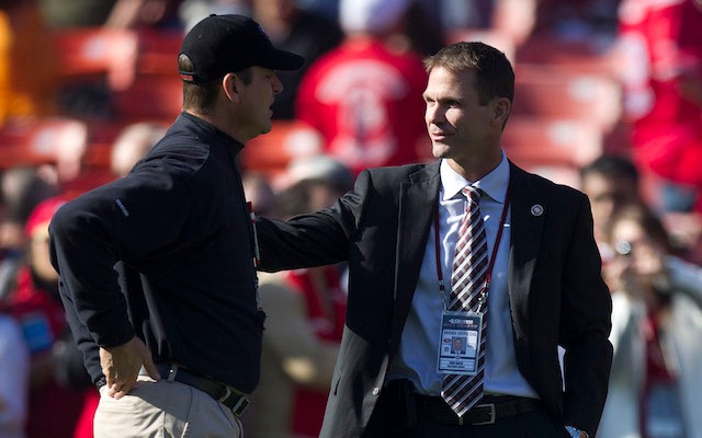 If the 49ers only keep one of these guys, John Madden says it should be Jim Harbaugh. (USATSI)
