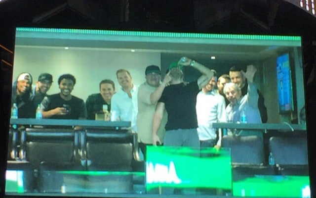 <img src="/images/video.gif">Edelmen chugs beer on Celtics Jumbotron