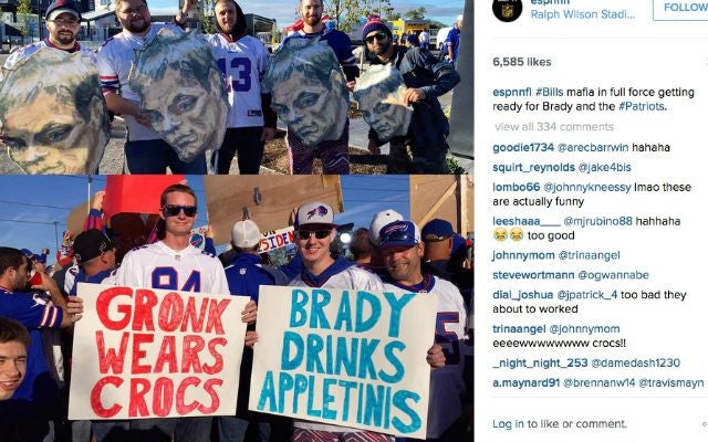 Bills fans troll Pats with signs, shirts