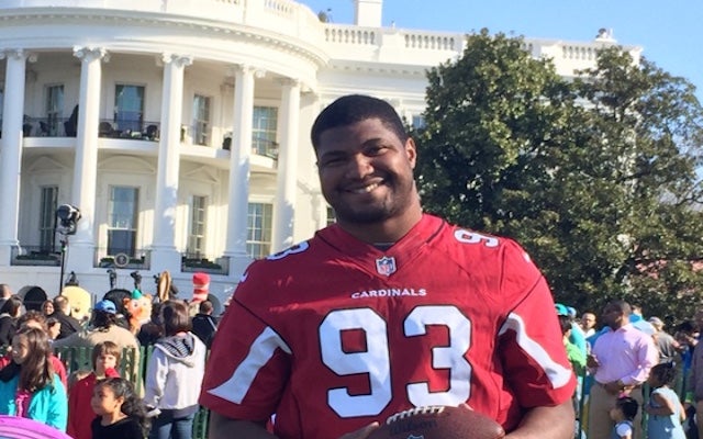 LOOK: Calais Campbell at the White House for Easter Egg Roll