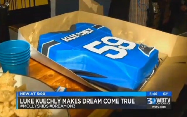 Kuechly surprises fan with cerebral palsy on 21st