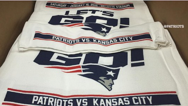 Pats give away most Pats-ish rally towels ever