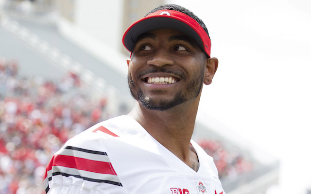 Braxton Miller in purple and gold would have <b>made Les</b> Miles happy. (USATSI) - USATSI_8526522