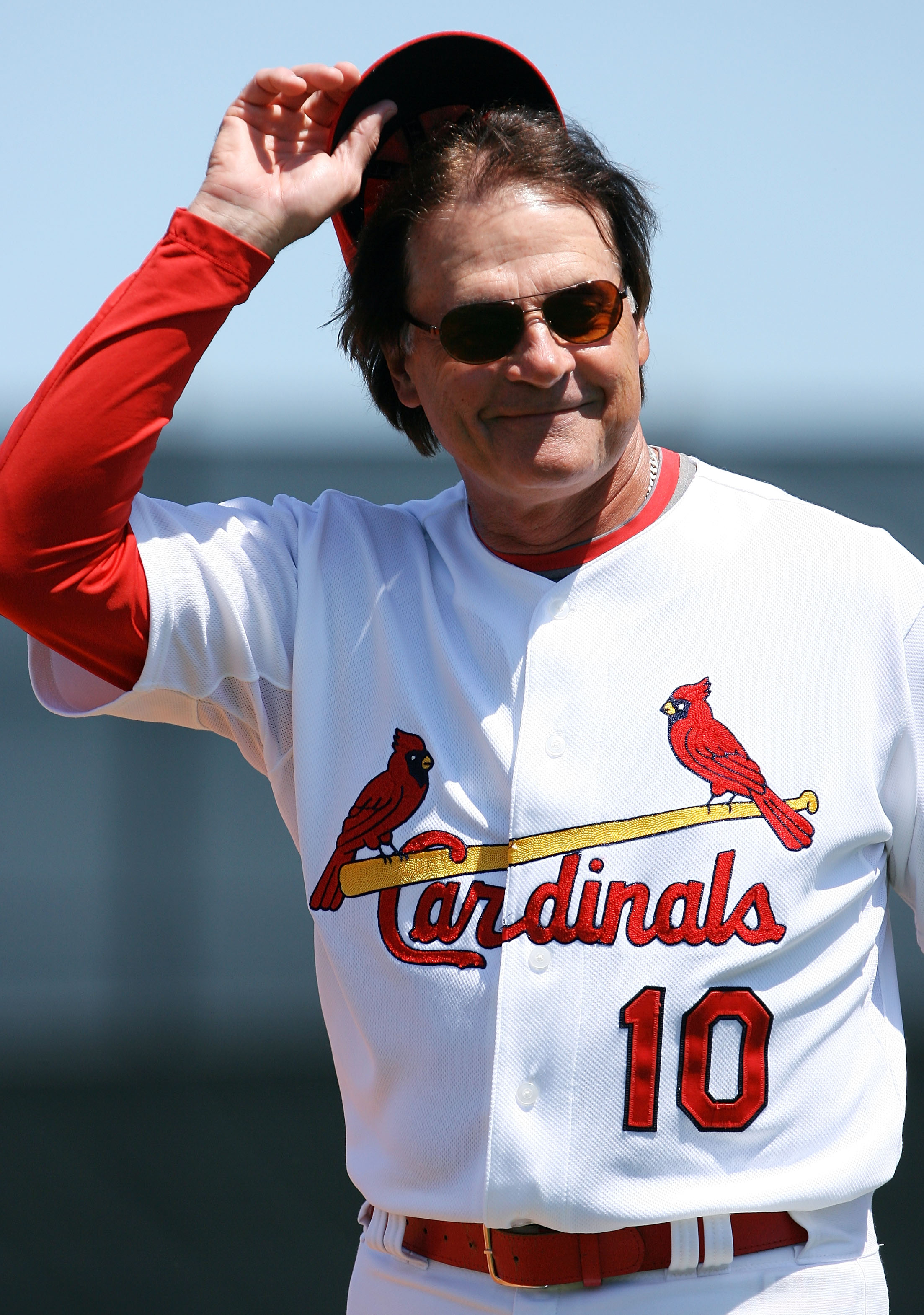 St. Louis Cardinals manager Tony La Russa watches a spring training  baseball game against the Florida Marlins Thursday, March 22, 2007, in  Jupiter, Fla. La Russa was arrested earlier this morning in