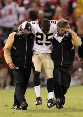 R. Bush is expected to be out 4-6 weeks after breaking his leg in Monday night's game (AP).
