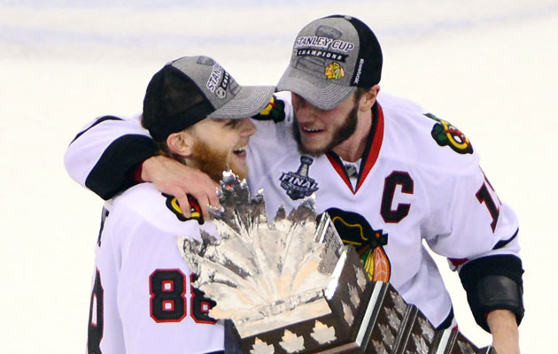 The Kane and Toews bromance will continue forever in Chicago. (USATSI)