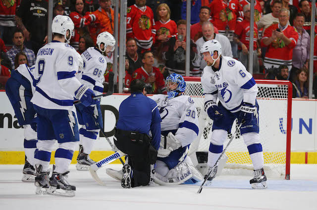 Ben Bishop is out for Game 4 of the Stanley Cup Final with an undisclosed injury. (USATSI)