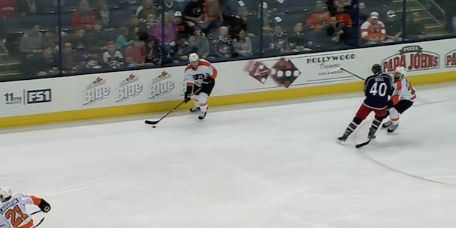 Jared Boll was ejected for this hit on Tuesday night. (YouTube)