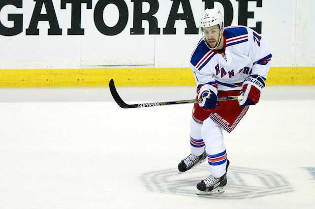 Derek Stepan is seeking $7.2 million in arbitration from the New York Rangers. (USATSI)
