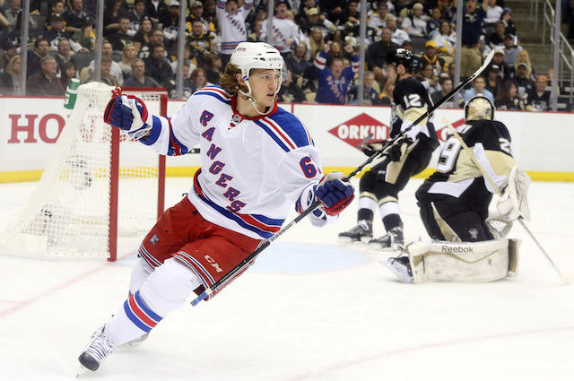 Carl Hagelin and the New York Rangers have a 2-1 series lead. (USATSI)