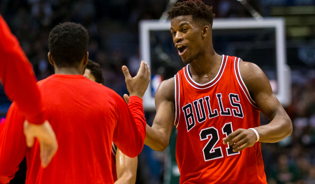 Jimmy Butler is happy about his situation in Chicago.  (USATSI)