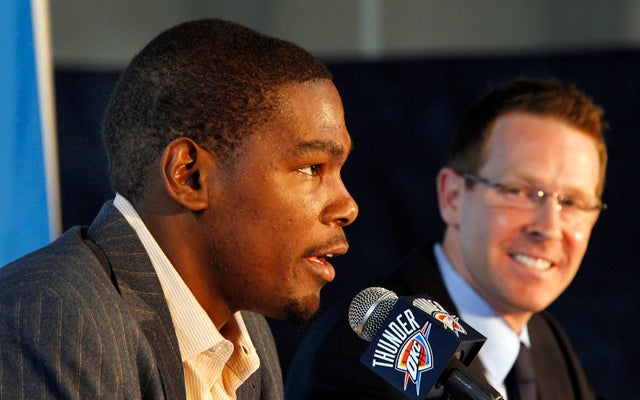 Thunder GM Sam Presti tops Goodman's rankings thanks to home runs like Kevin Durant. (Getty)