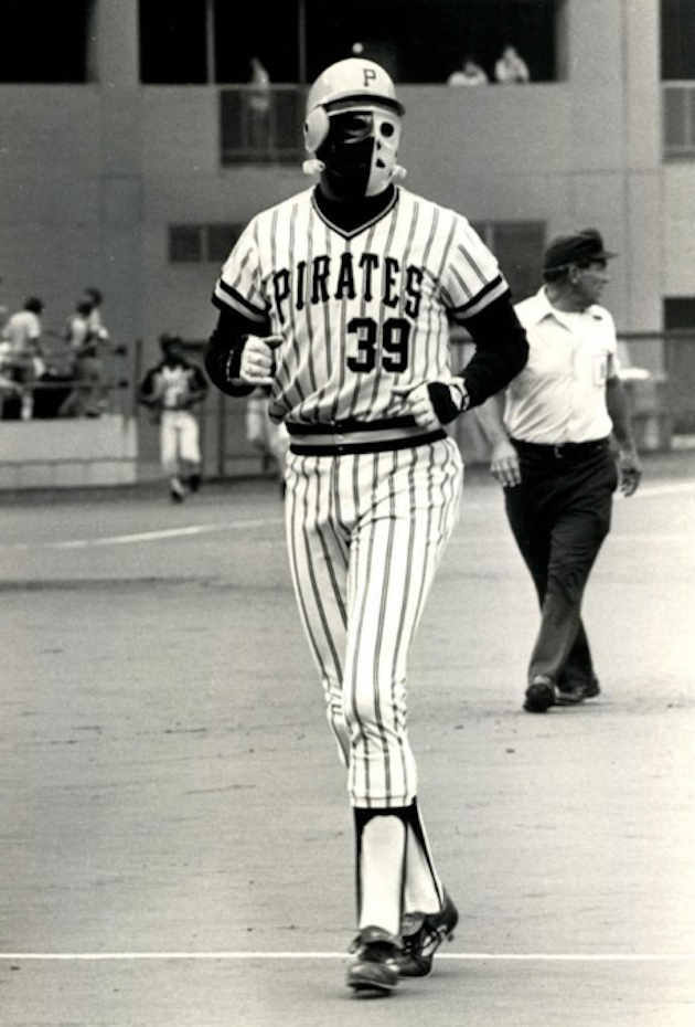 Just because Dave Parker playing baseball in a hockey mask