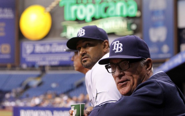 Dave Martinez (r.) could be the next Joe Maddon for the Rays.