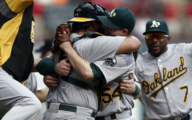 The A's clinched the second wild-card spot on the final day of the season last year.