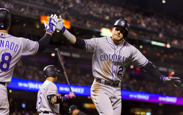 The Rockies put up a 13-spot on the Giants in the fifth inning Thursday.