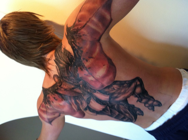 Utah Jazz forward Andrei Kirilenko got a creepy new tattoo on his back