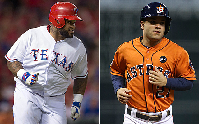 Prince Fielder's Rangers square off against Jose Altuve's Astros.