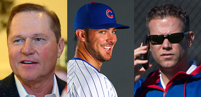 Scott Boras (left) and Theo Epstein (right) disagree over the best way to handle slugger Kris Bryant.