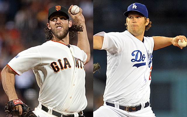 It's Madison Bumgarner vs. Clayton Kershaw Thursday afternoon.