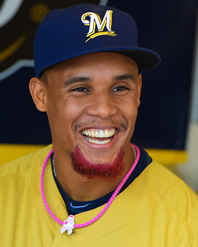 Photos <b>Carlos Gomez</b> Goes Crazy With Pink For Mother S Day Cbssports - carlos-gomez-pink-2