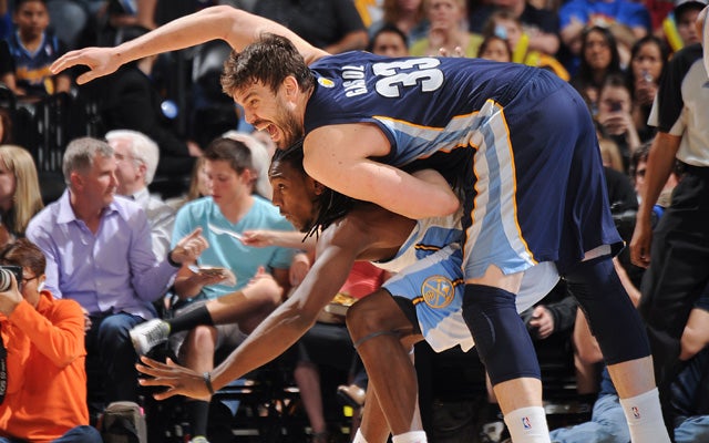 Gasol and Faried battled Friday in Denver.  (Getty Images)