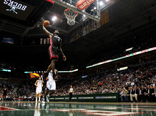 lebron james dunk heat. Miami Heat forward LeBron