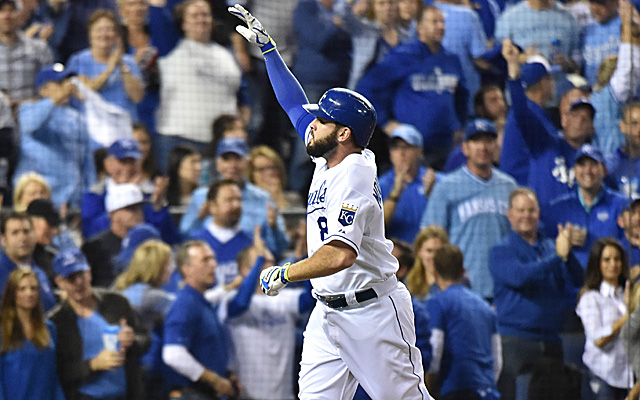 Mike Moustakas homered in the second inning for the Royals.