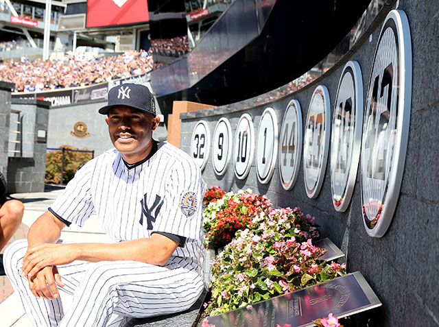 Mariano Rivera and flowers.