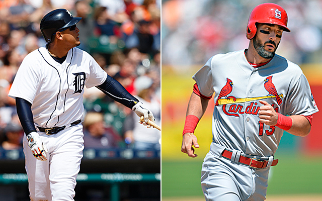 Miguel Cabrera's Tigers and Matt Carpenter's Cardinals square off.