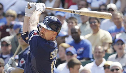 In just his 12th start this season, Matt Stairs contributes to the win with a two-run double. (AP)