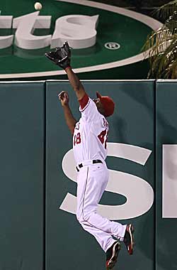Once the best at patrolling center, Torii Hunter's decline is a microcosm of what has happened to the Angels. (Getty Images)