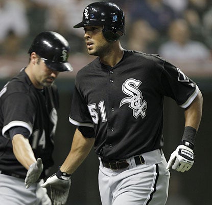 Alex Rios deserves a lot of praise after collecting five hits and driving in four runs.  (AP)
