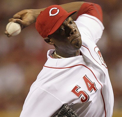Aroldis Chapman throws more heat on Wednesday and also picks up his first big-league win. (AP)