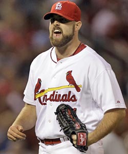 Mitchell Boggs and the Cardinals show some fire for the first time since they swept Cincinnati. (AP)