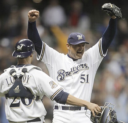 All-time saves leader Trevor Hoffman reaches the 600 milestone. 'What a feeling! It's hard to describe this moment,' he said. (AP)