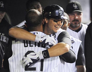 Troy Tulowitzki, who missed 33 games during midseason, hit eight home runs during Colorado's 10-game winning streak. (AP)