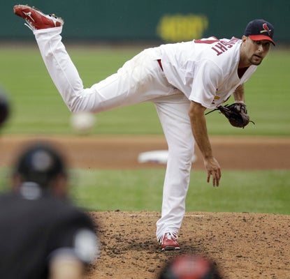 Cardinals starter Adam Wainwright allows one run in eight innings to nab his 19th win of the season. (AP)