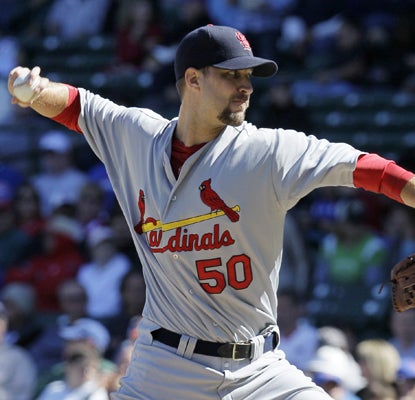 Adam Wainwright allows one run on six hits -- striking out seven and walking one.   (AP)