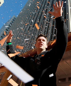 Posey's strong play helps the Giants celebrate a World Series title. (AP)