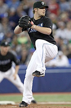 Kyle Drabek, acquired in a Roy Halladay trade, could make the rotation out of spring training. (US Presswire)
