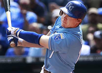 Chris Getz has three hits, including an RBI single for the go-ahead run in the eighth inning. (AP)