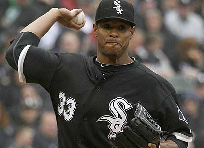 Besides his career high of 13 strikeouts, Edwin Jackson allows four hits and walks just one over eight innings. (AP)