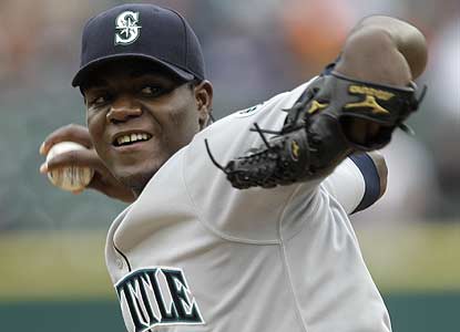 Michael Pineda, 22, strikes out nine in six crisp innings for Seattle, which completes its first Detroit sweep since '03. (AP)