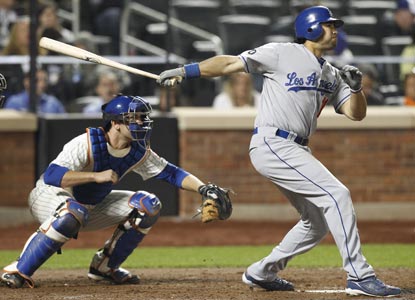 Andre Ethier is the first MLB player in two years to extend a hit streak beyond 30 games. (AP)