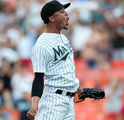 Leo Nunez earns his 17th save as the Marlins beat the Rays for a second straight day.  (US Presswire)