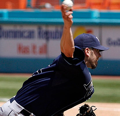 For the eighth time this season, James Shields pitches at least seven innings while allowing two or fewer runs.  (AP)