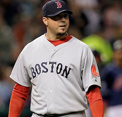 Boston ace Josh Beckett gets ready to leave against the Indians after allowing just one run and five hits. (AP)